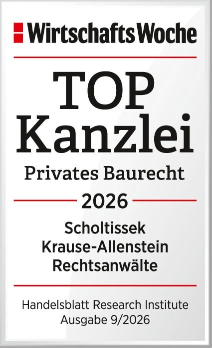 TOP Anwalt 2021 - Privates Baurecht TOP Anwalt 2025 - Dr. Florian Krause-Allenstein